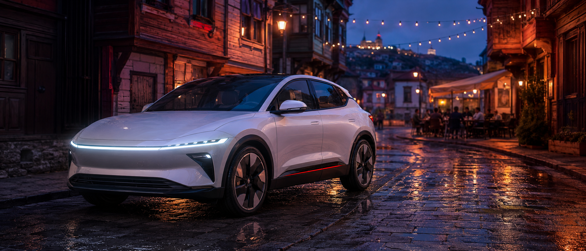 Togg T8X B-SUV İstanbul'un tarihi sokağında şehir içi kullanım sahnesi
